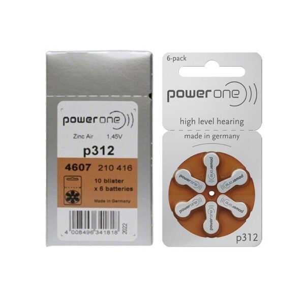 Power One Hearing Aid Battery Size 312 (60 Units)