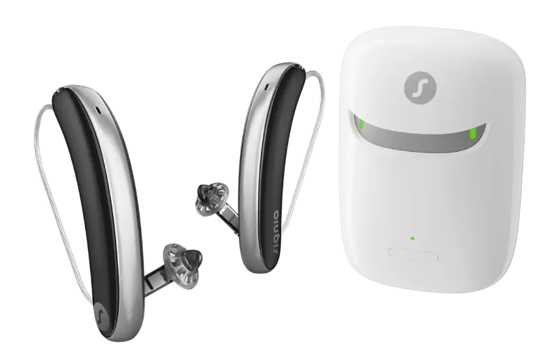 signia styletto ix hearing aid with charging case